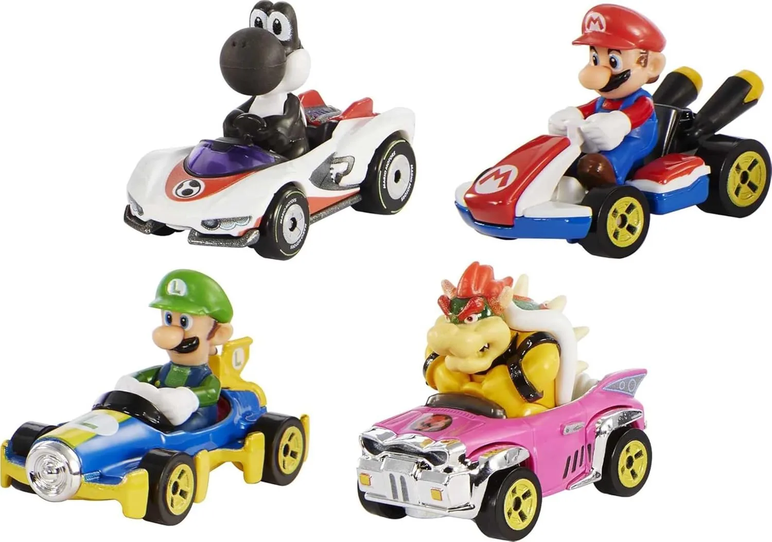Hot Wheels Mario Kart Characters & Karts Die Cast 4 Pack