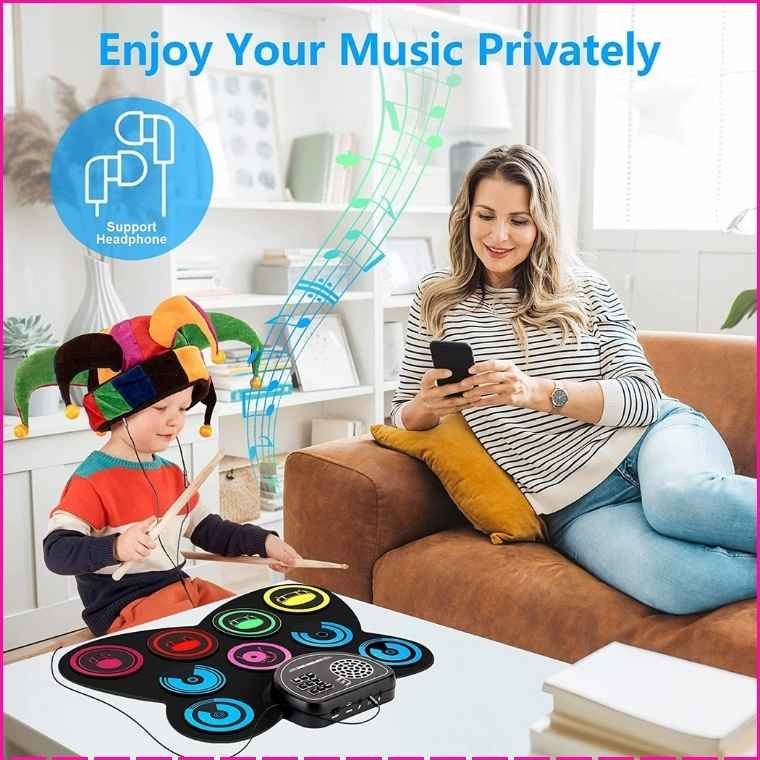 Electronic Drum Set | 9-Pads Roll-Up Drum Pad Electric Drum