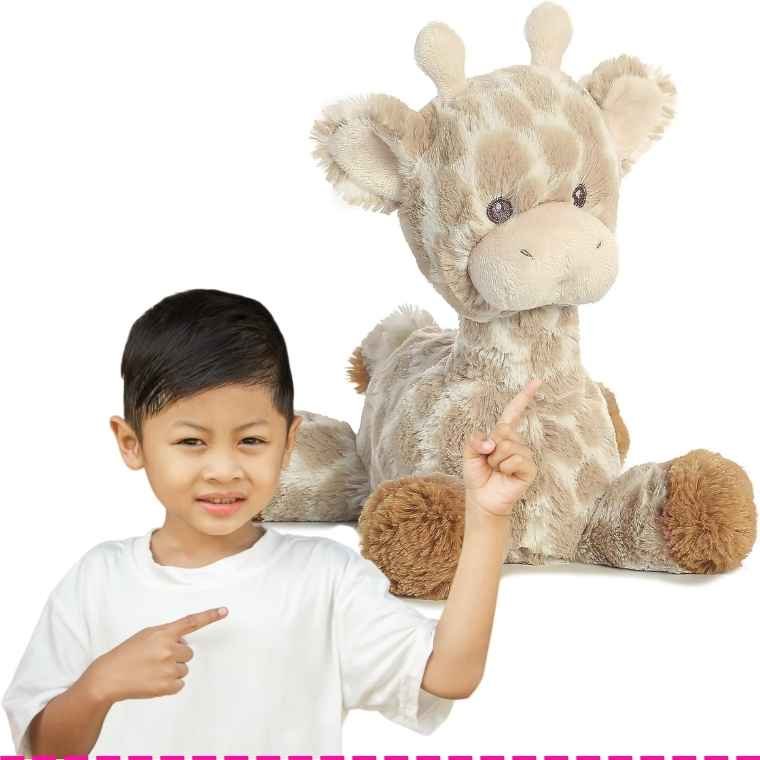 Aurora® Snuggly Loppy Giraffe™ is an 11-inch