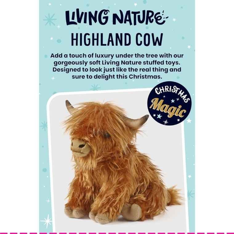 Living Nature Highland Cow Brown Stuffed Animal | 9 Inches