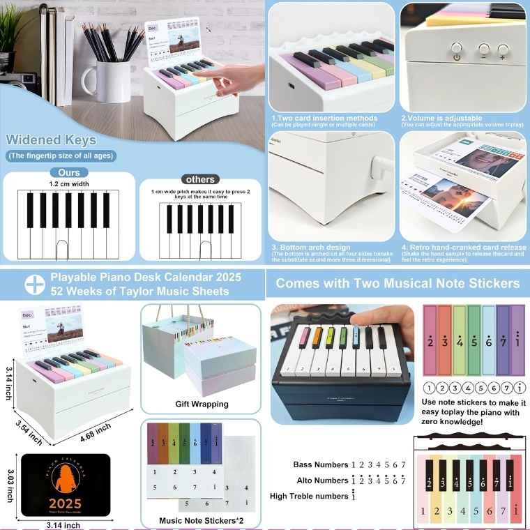 Features of the Piano Calendar 2025 Desk Calendar