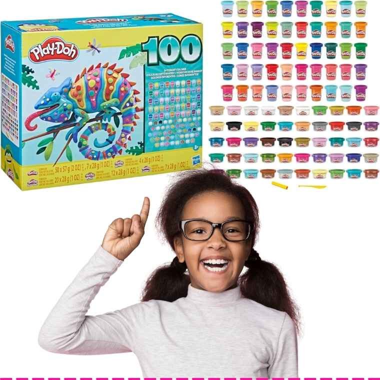 Play-Doh Wow 100 Bulk Variety Pack | 100 Cans Including Sparkle, Metallic, Confetti, and Classic Colors