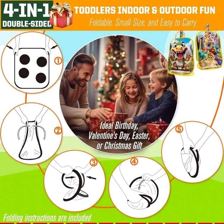4-in-1 Dinosaur Toss Game for Toddlers: The Ultimate Outdoor Fun