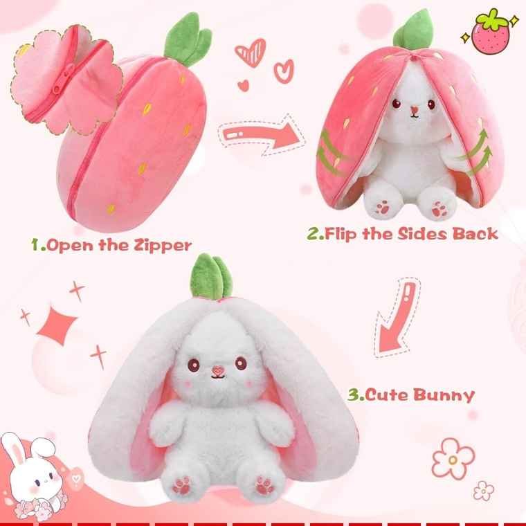 How to Use the Bunny Transformed Rabbit Plush Zipper