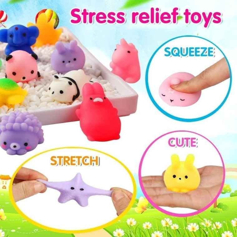 What are the steps to use the 80Pcs Kawaii Squishies Mochi Toys?